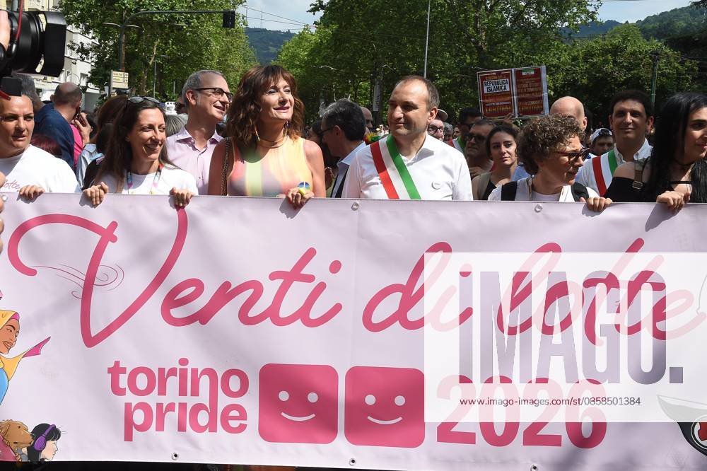 Photo IPP Massimo Rana Turin 06 06 2026 Gay Pride in Turin 20 years after the first exit in the photo vladimir luxuria and mayor of turin stefano lo russo Italy Photo Press World Copyright