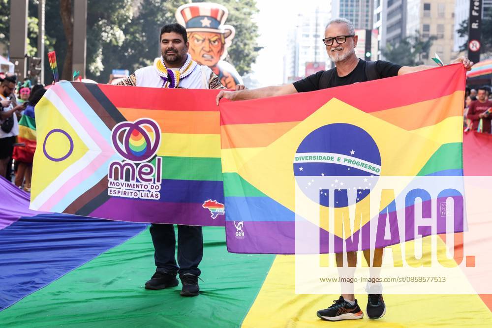 30th edition of the Sao Paulo LGBT+ Pride Parade 30th edition of the Sao Paulo LGBT+ Pride Parade. With the theme The street calls, the ballot box confirms, the event celebrates three decades of mobilization of the LGBTQIAPN+ community, on Paulista Avenue, in the central region of Sao Paulo, this Sunday, June 7, 2026. SAO PAULO SAO PAULO BRAZIL