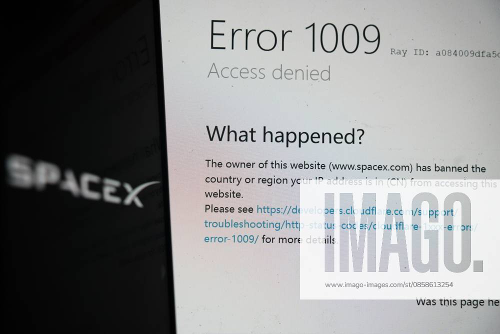 China SpaceX Security Concerns A brower shows that the website of SpaceX has banned access from China June 8, 2026., Credit:LONG WEI Utuku Feature China Avalon CHINA, ZHEJIANG, HANGZHOU