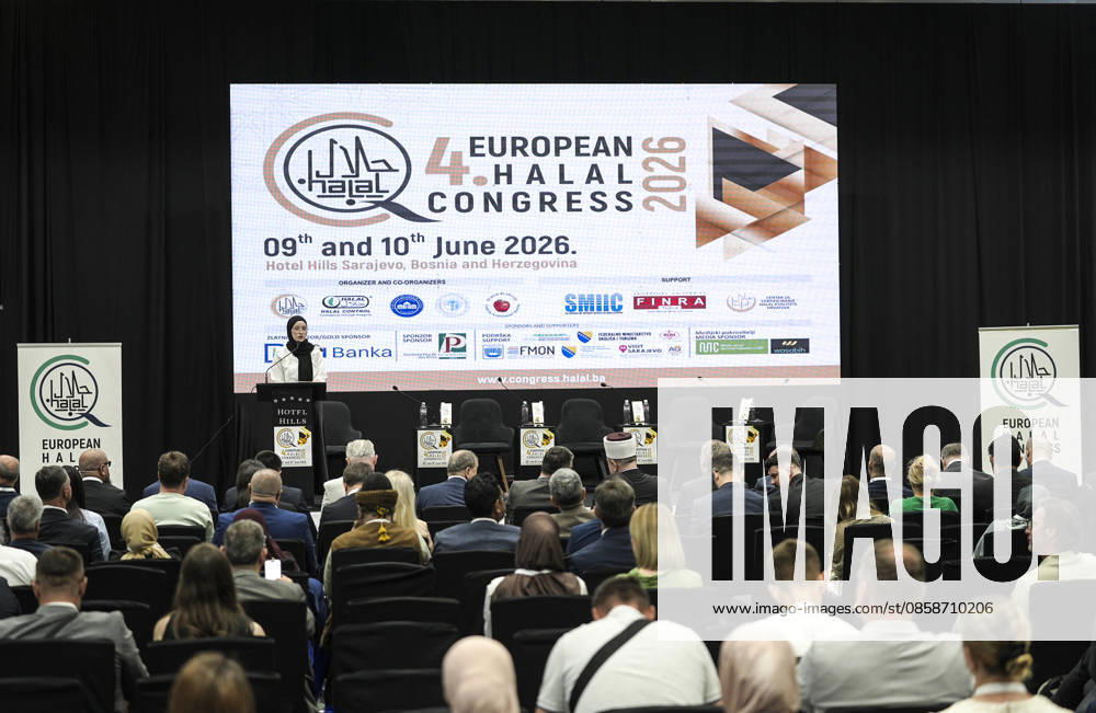 4th European Halal Congress in Sarajevo SARAJEVO, BOSNIA AND HERZEGOVINA - JUNE 9: Participants attend the 4th European Halal Congress 2026, a major event for the halal industry in Europe, in Sarajevo, Bosnia and Herzegovina, on June 9, 2026. Samir Jordamovic Anadolu Sarajevo Bosnia and Herzegovina. Editorial use only. Please get in touch for any other usage.