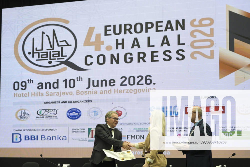 4th European Halal Congress in Sarajevo SARAJEVO, BOSNIA AND HERZEGOVINA - JUNE 9: Participants attend the 4th European Halal Congress 2026, a major event for the halal industry in Europe, in Sarajevo, Bosnia and Herzegovina, on June 9, 2026. Samir Jordamovic Anadolu Sarajevo Bosnia and Herzegovina. Editorial use only. Please get in touch for any other usage.