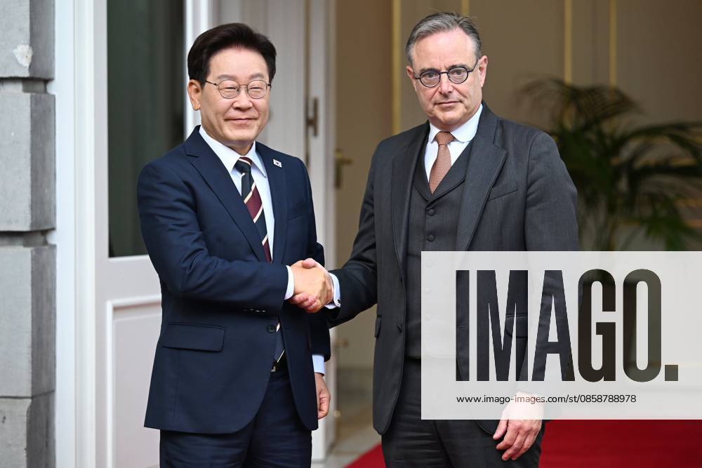 PM Bart De Wever meets South Korean President Lee Jae Myung BRUSSELS, BELGIUM - JUNE 10 : PM Bart De Wever meets South Korean President Lee Jae Myung on June 10, 2026 in Brussels, Belgium, 10 06 2026 Brussels Belgium
