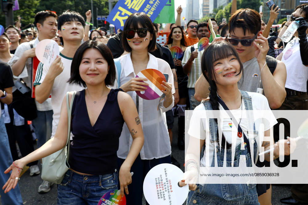Annual LGBTQ Pride Parade held in central Seoul Participants march during the 27th Seoul Queer Parade in downtown Seoul, South Korea, on June 13, 2026. Seoul South Korea