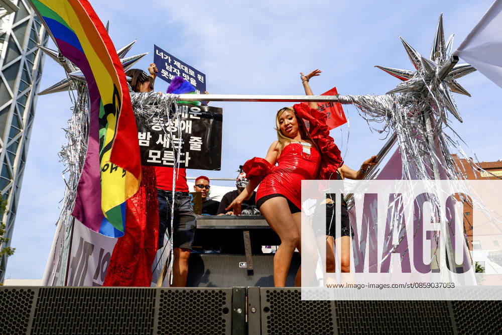 Annual LGBTQ Pride Parade held in central Seoul Participants march during the 27th Seoul Queer Parade in downtown Seoul, South Korea, on June 13, 2026. Seoul South Korea