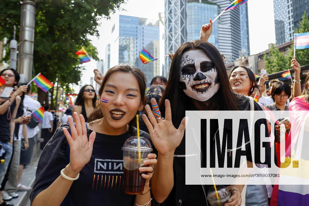 Annual LGBTQ Pride Parade held in central Seoul Participants march during the 27th Seoul Queer Parade in downtown Seoul, South Korea, on June 13, 2026. Seoul South Korea