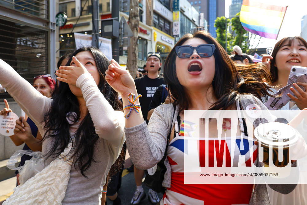 Annual LGBTQ Pride Parade held in central Seoul Participants march during the 27th Seoul Queer Parade in downtown Seoul, South Korea, on June 13, 2026. Seoul South Korea
