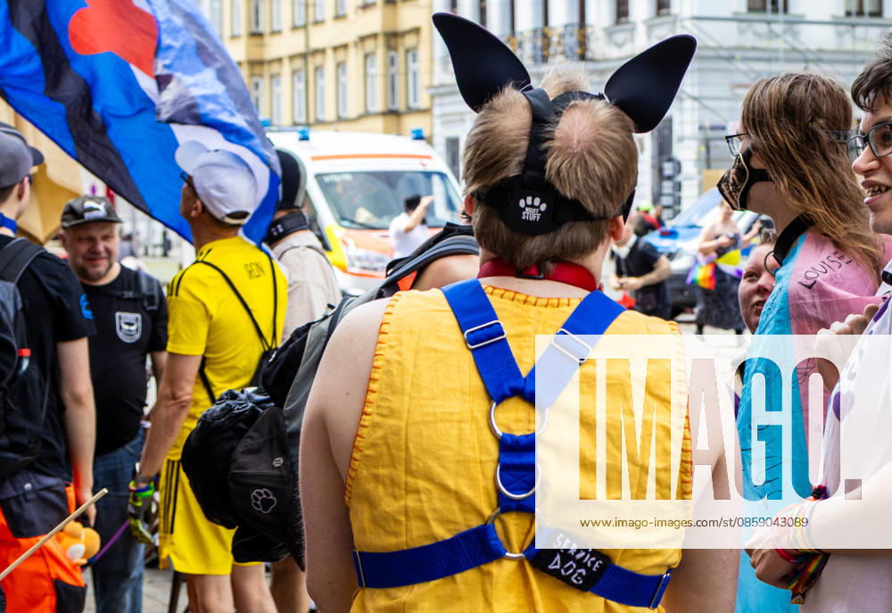 Augsburg, Bavaria, Germany June 13, 2026: Christopher Street Day (CSD) in Augsburg. The parade through the city center promotes the rights of LGBTQ+ people as well as social diversity and tolerance. Several participants wear costumes, animal ears, and accessories representing various communities and subcultures during the CSD event