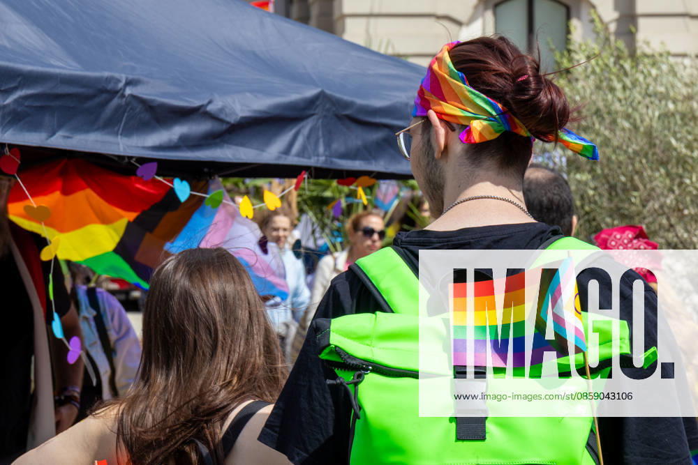 Augsburg, Bavaria, Germany June 13, 2026: Christopher Street Day (CSD) in Augsburg. The parade through the city center promotes the rights of LGBTQ+ people as well as social diversity and tolerance. Participants carrying rainbow flags