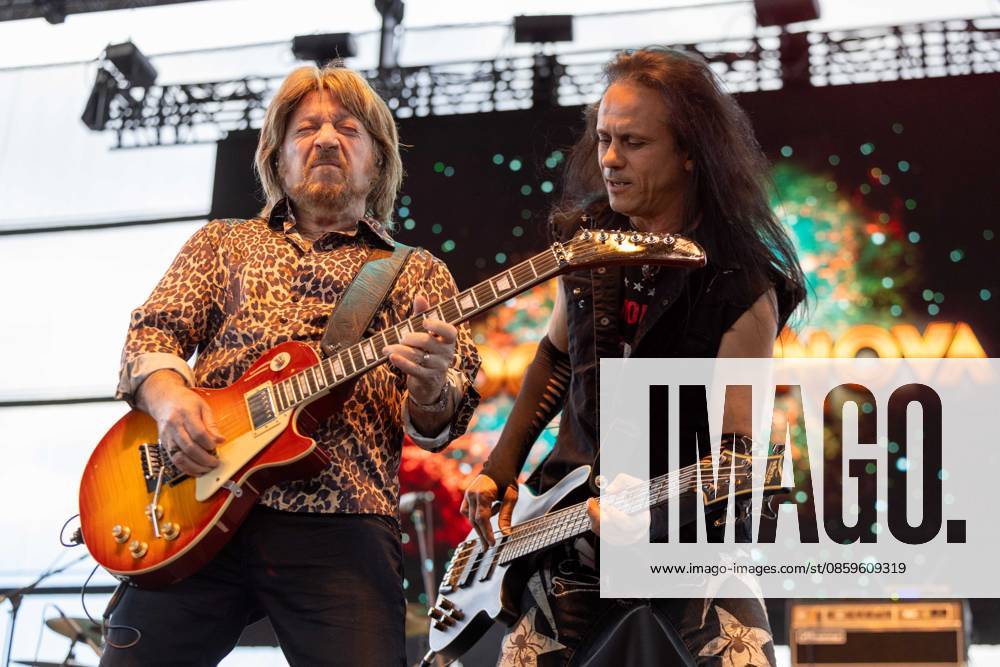 Milwaukee, Wisconsin, U.S: ALDO CAPORUSCIO and DARIO SEIXAS of Aldo Nova during the Summerfest Music Festival in Milwaukee, Wisconsin Milwaukee U.S - ZUMAs135 20260619_zap_s135_132