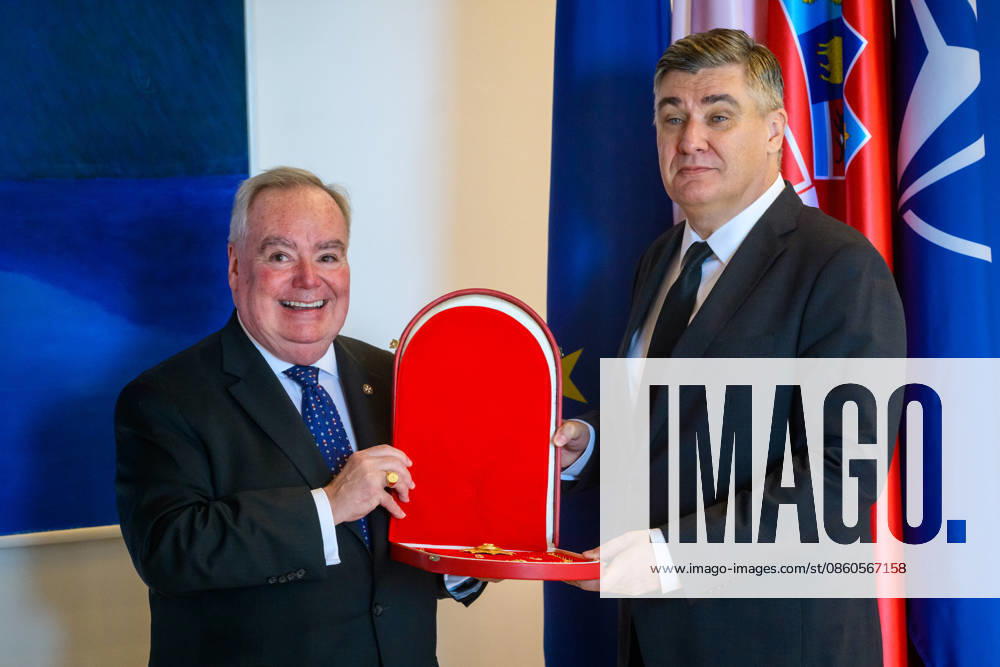 Croatian President Milanovic meets Grand Master of the Sovereign Military Order of Malta Croatian President Zoran Milanovic exchanges gifts with Fra John Timothy Dunlap, Prince and Grand Master of the Sovereign Military Order of Malta, during their meeting at the Office of the President in Zagreb, Croatia, July 2, 2026. NevaxZganec PIXSELL