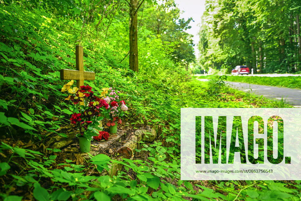 Memorial cross for the victim of a traffic accident on the B432 in Scharbeutz, Schleswig-Holstein, Germany Scharbeutz Schleswig-Holstein Germany ** ** **