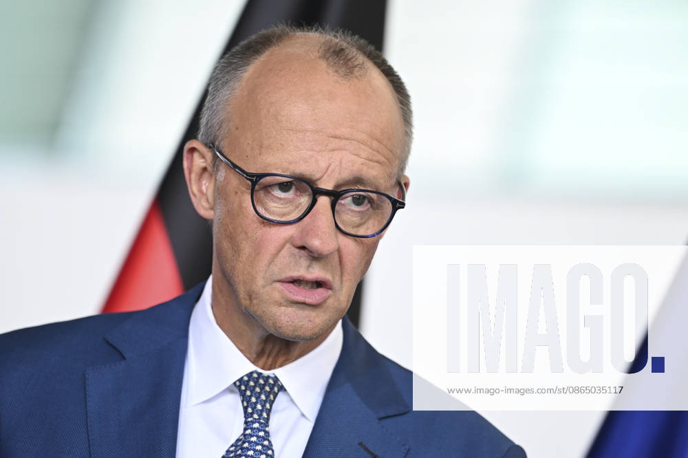 German Chancellor Merz hosts Austrian, Danish, and Finnish counterparts in Berlin BERLIN, GERMANY - AUGUST 27: Chancellor of Germany Friedrich Merz, Chancellor of Austria Christian Stocker, Prime Minister of Denmark Mette Frederiksen, and Prime Minister of Finland Petteri Orpo attend a joint press conference following their quadripartite meeting at the Federal Chancellery in Berlin, Germany, on August 27, 2026. The European leaders met to discuss regional security, European Union policies, and economic cooperation. Halil Sagirkaya Anadolu Berlin Germany. Editorial use only. Please get in touch for any other usage.