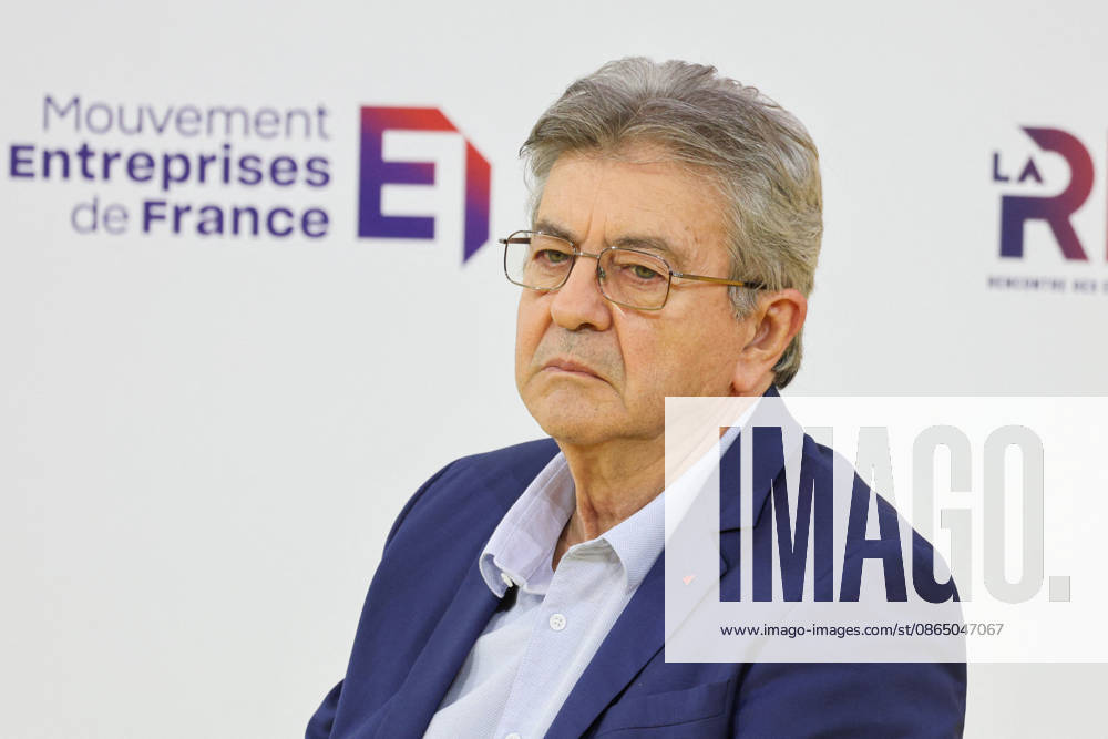 REF Medef - Presidential Debate Leader of the La France Insoumise party Jean-Luc Melenchon at the presidential debate during the La REF 2026 meeting of French entrepreneurs, organised by the MEDEF, France s main employers federation, at the Roland-Garros venue in Paris, France on August 27, 2026. Photo by Raphael Lafargue ABACAPRESS.COM Paris France