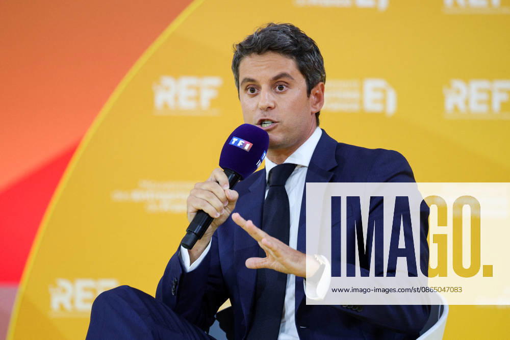REF Medef - Presidential Debate General Secretary of French centrist party Renaissance Gabriel Attal at the presidential debate during the La REF 2026 meeting of French entrepreneurs, organised by the MEDEF, France s main employers federation, at the Roland-Garros venue in Paris, France on August 27, 2026. Photo by Raphael Lafargue ABACAPRESS.COM Paris France