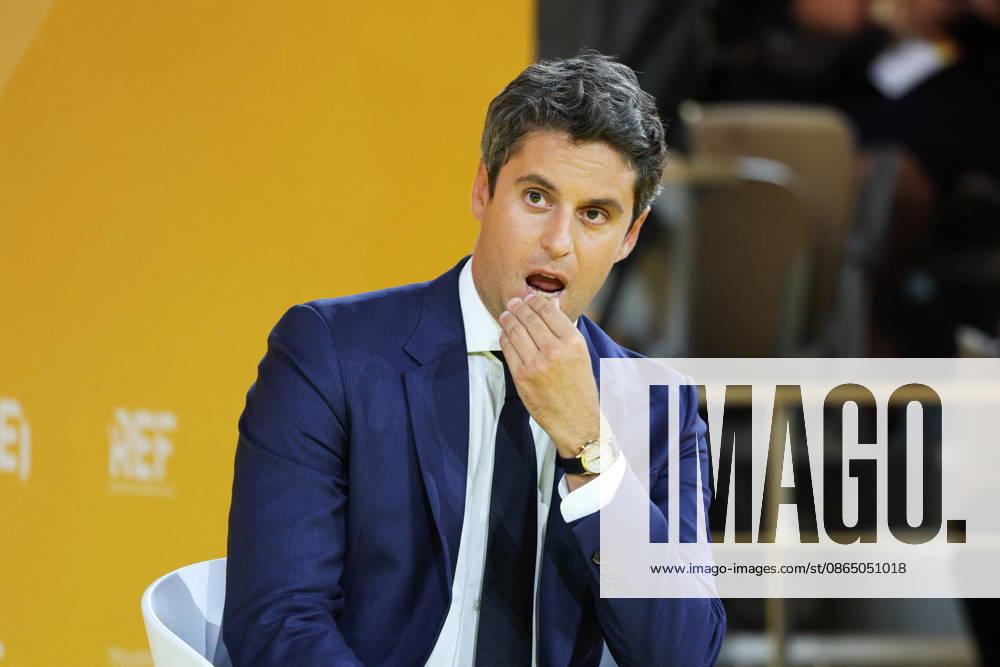 REF Medef - Presidential Debate General Secretary of French centrist party Renaissance Gabriel Attal at the presidential debate during the La REF 2026 meeting of French entrepreneurs, organised by the MEDEF, France s main employers federation, at the Roland-Garros venue in Paris, France on August 27, 2026. Photo by Raphael Lafargue ABACAPRESS.COM Paris France