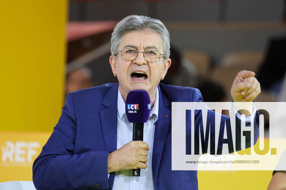 REF Medef - Presidential Debate Leader of the La France Insoumise party Jean-Luc Melenchon at the presidential debate during the La REF 2026 meeting of French entrepreneurs, organised by the MEDEF, France s main employers federation, at the Roland-Garros venue in Paris, France on August 27, 2026. Photo by Raphael Lafargue ABACAPRESS.COM Paris France