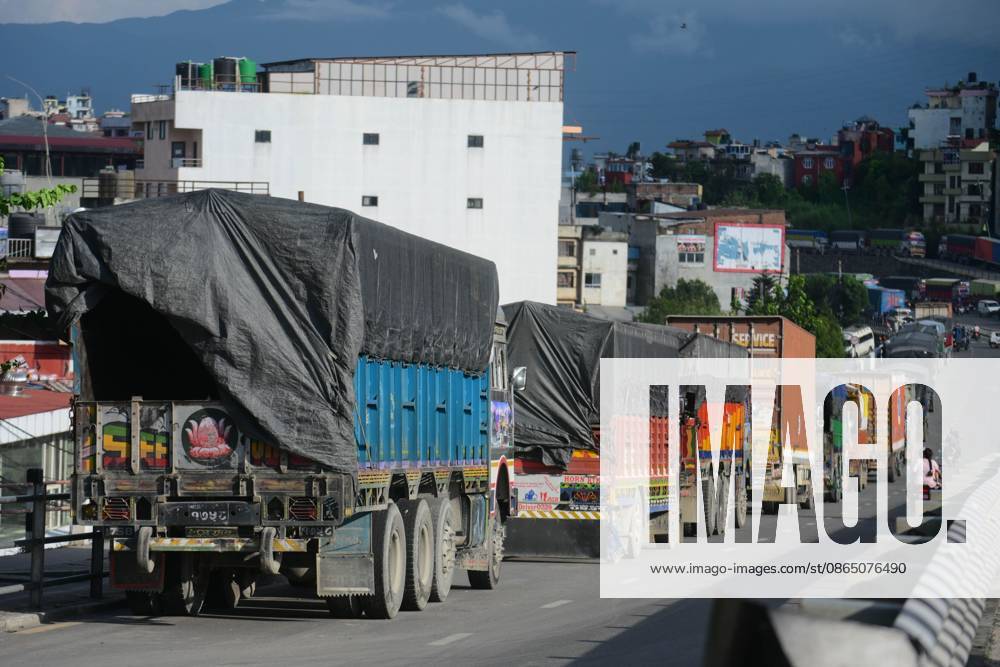 KATHMANDU, NEPAL, AUGUST 27, 2026: Trucks and other vehicles remain stranded along the KalankiÃ¢â‚¬ThankotÃ¢â‚¬Nagdhunga route in Kathmandu as major highways remain closed following flash floods and landslides in parts of Nepal. The stranded vehicles occupy multiple lanes, causing severe traffic congestion and disrupting the movement of people and goods. The floods and landslides damaged roads, bridges, settlements and other infrastructure, while the closure of the NagdhungaÃ¢â‚¬Muglin route has disrupted a key road connection between Kathmandu and other parts of the country. Kathmandu Nepal - ZUMAq101 20260827_zna_q101_060