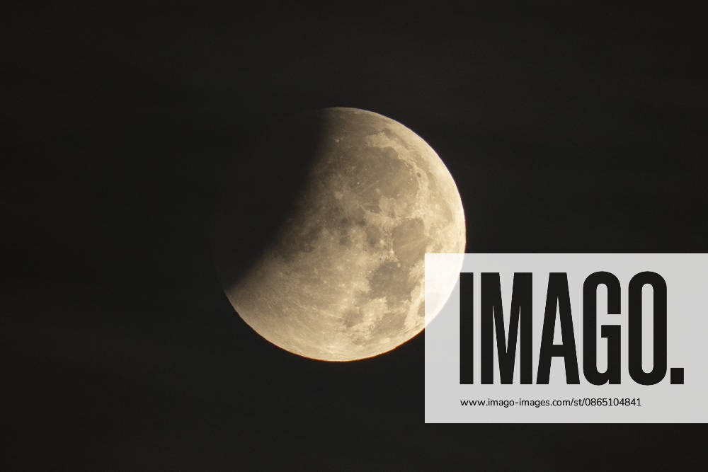 Moon during partial eclipse seen from Austrias capital Vienna. Vienna Vienna Austria