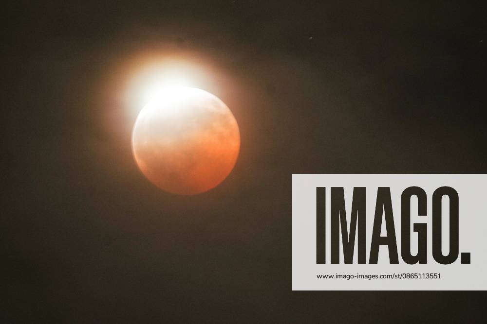 The eclipse is seen over the sky of San Diego..A partial lunar eclipse is seen over San Diego as Earthâ€⠢s shadow passes across the full moon, turning much of the moonâ€⠢s surface a reddish-orange color. The eclipse reached its maximum at approximately 9:12 p.m., when about 93% of the moon was covered by Earthâ€⠢s shadow. San Diego United States - ZUMAs197 20260827_aaa_s197_059