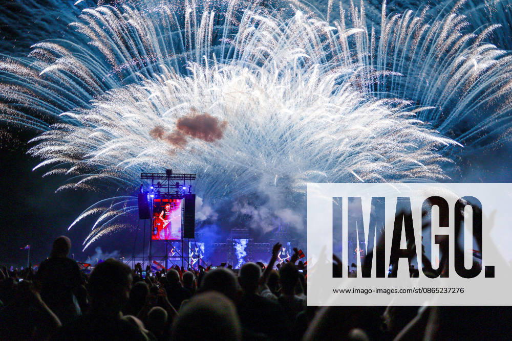 Marko Perkovic Thompson concert in Vukovar, Croatia Fireworks light up the sky during the the Marko Perkovic Thompson concert at Economic Zone in Vukovar, Croatia on August 29, 2026. MiaxSlafhauzer PIXSELL