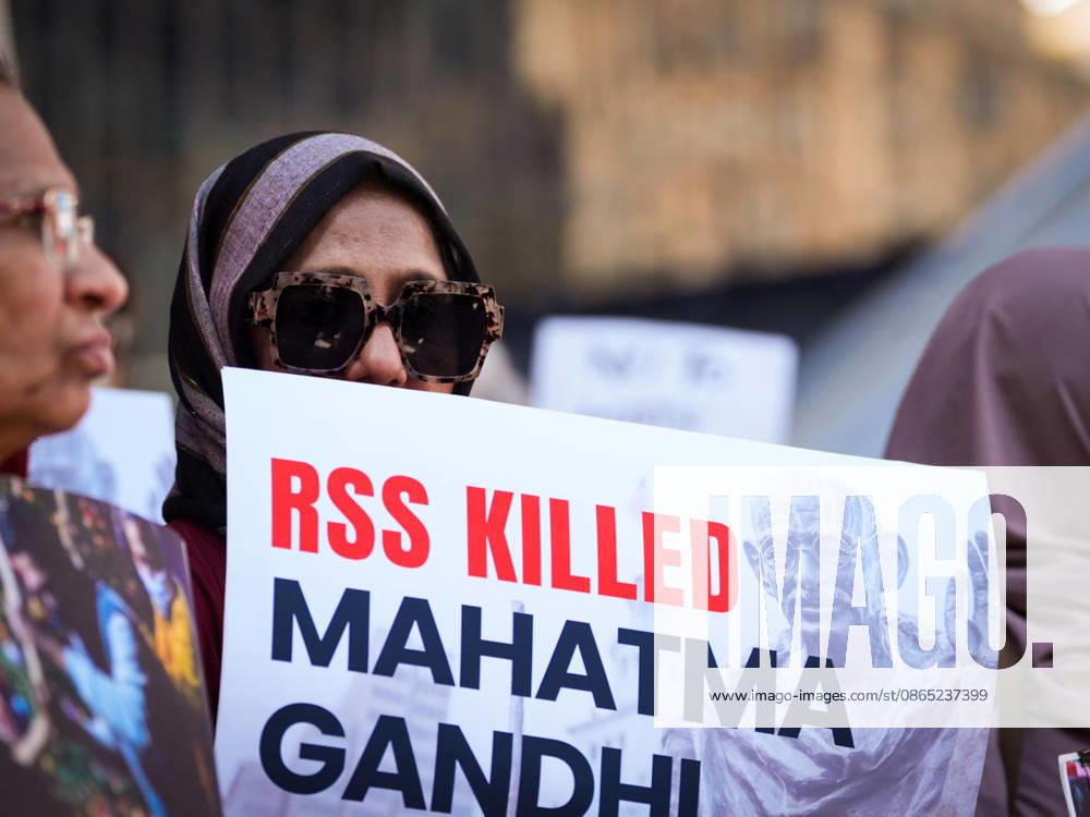 Protest Against the RSS Chief Mohan Bhagwat New York, NY August 29: Demonstrators gather outside Madison Square Garden for the Hindus Say No to the RSS rally, protesting the appearance of RSS chief Mohan Bhagwat and calling for a secular, interfaith India on August 29, 2026. Credit: Xavier Diaz AdMedia