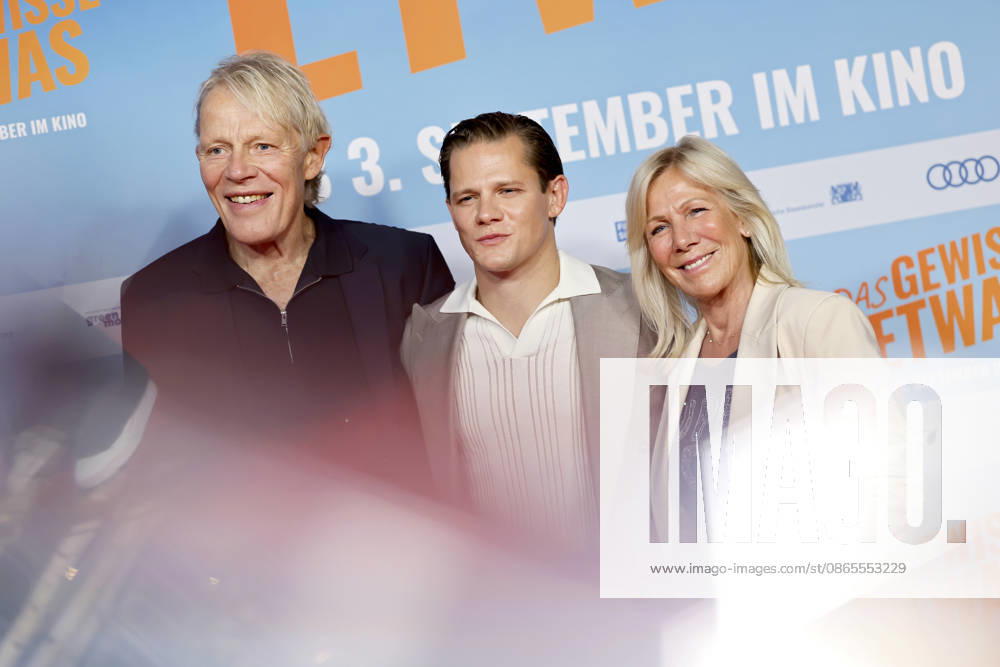 Actor Max von der Groeben with his parents, sports anchor Alexander von der Groeben and TV host Ulrike von der Groeben, at the North Rhine-Westphalia premiere of *Das gewisse Etwas* at the Cinedom movie theater in Cologne, Cologne, September 1, 2026, North Rhine-Westphalia, Germany