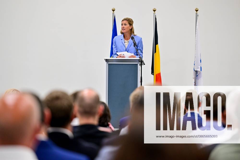 Minister of Justice Annelies Verlinden pictured during the official opening of the new de Kade jail in Antwerp, Wednesday 2 September 2026. The prison will have capacity for 440 inmates. It will be divided into one wing for 330 men, one wing for 66 women and one wing comprising a medical centre and a care unit for 44 people. Each wing will consist of living units for 22 inmates. DIRKxWAEM 185048238