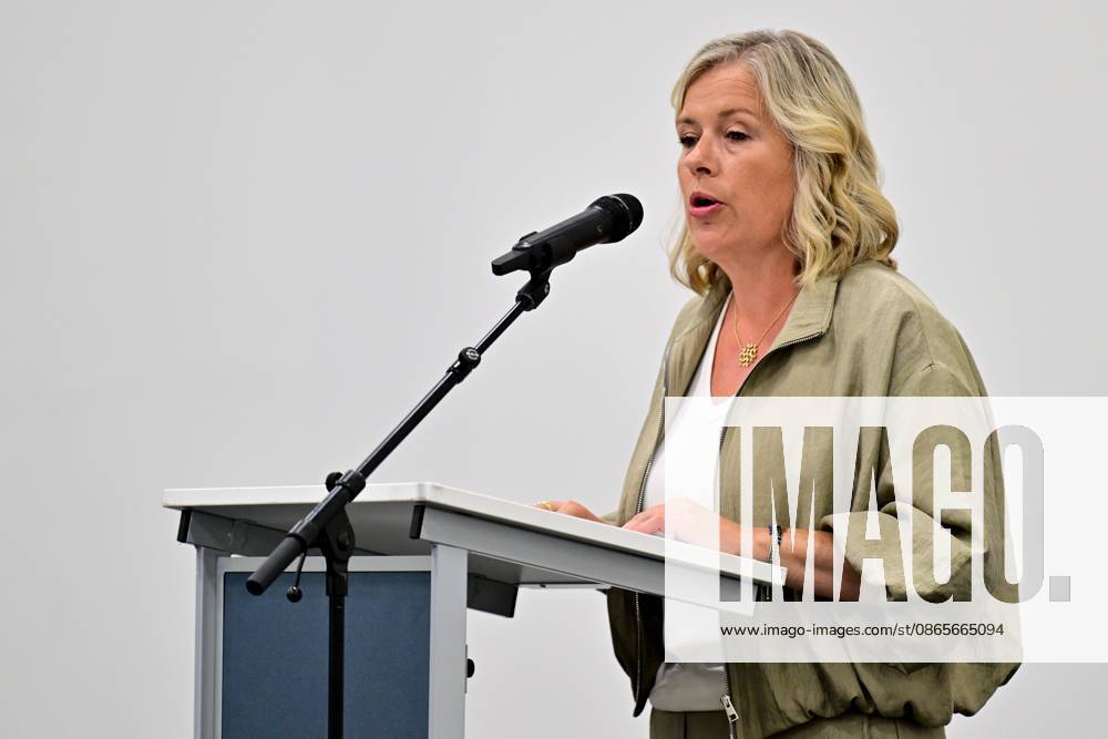 Minister of Public Modernisation Vanessa Matz pictured during the official opening of the new de Kade jail in Antwerp, Wednesday 2 September 2026. The prison will have capacity for 440 inmates. It will be divided into one wing for 330 men, one wing for 66 women and one wing comprising a medical centre and a care unit for 44 people. Each wing will consist of living units for 22 inmates. DIRKxWAEM 185048248