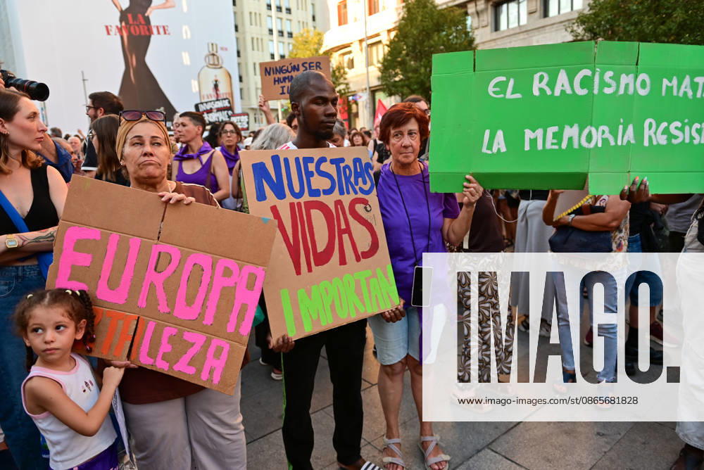 Anti-racism demonstration in Madrid s Callao Square amid the political debate over migration and the situation in Ceuta. The demonstration has been called by left-wing political parties and groups as a counter-protest to demonstrations called by Spain s People s Party (PP) and Vox. Madrid SPAIN - ZUMAz108 20260902_znp_z108_020