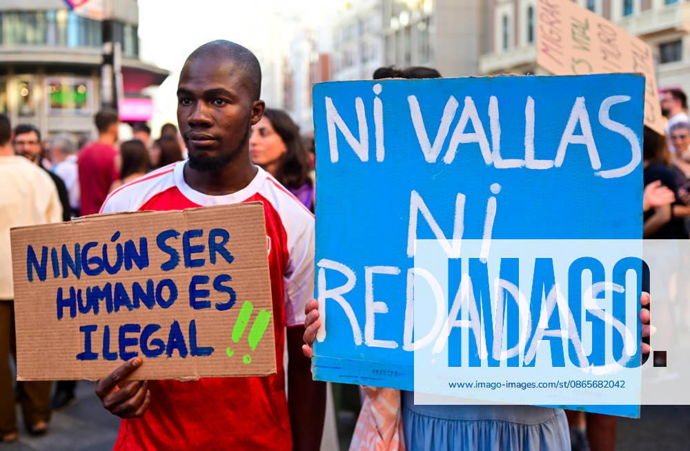 Anti-racism demonstration in Madrid s Callao Square amid the political debate over migration and the situation in Ceuta. The demonstration has been called by left-wing political parties and groups as a counter-protest to demonstrations called by Spain s People s Party (PP) and Vox. Madrid SPAIN - ZUMAz108 20260902_znp_z108_026