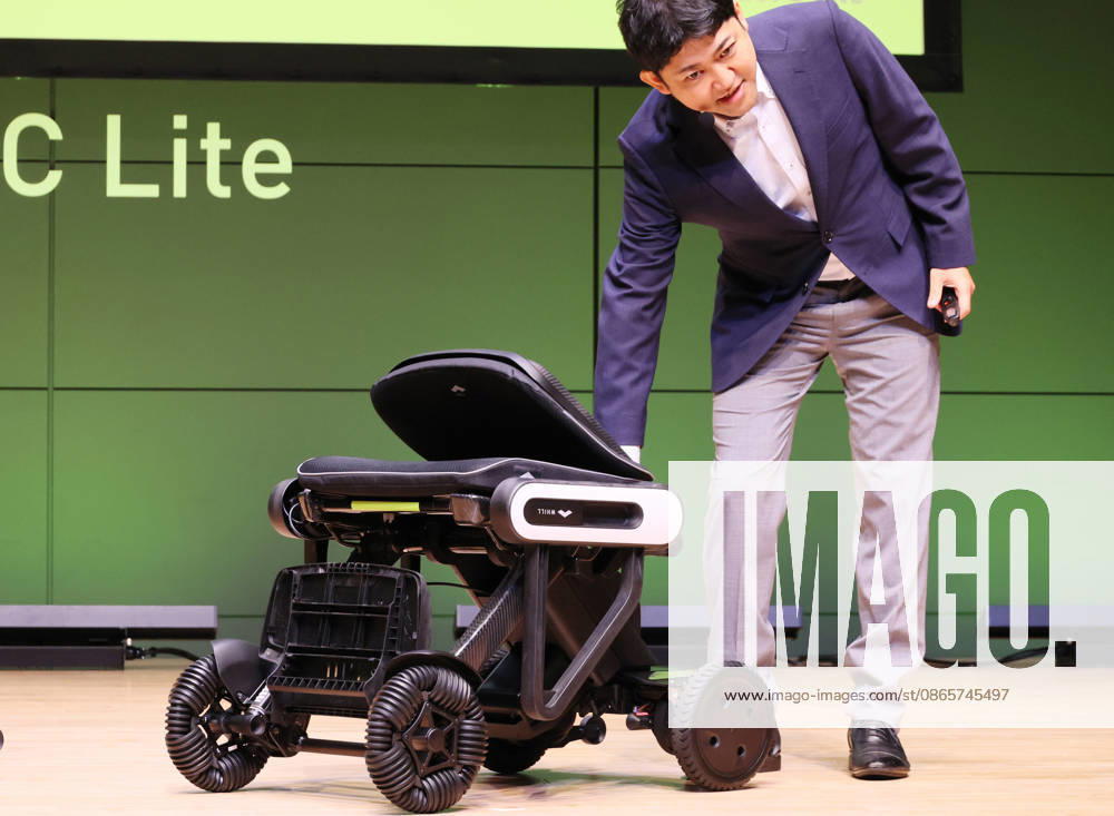 Tokyo, Japan - Japanese personal mobility company Whill unveils the new lighweight folding electric wheelchair Whill Model C Lite in Tokyo on Thursday, September 3, 2026. The new mobility weighing 18.6kg body with carbon fiver reinforced plastics parts has omni-directional wheels for front wheels and high performance battery to drive 38.5km of distance. (photo by Yoshio Tsunoda AFLO) aflo_344739872