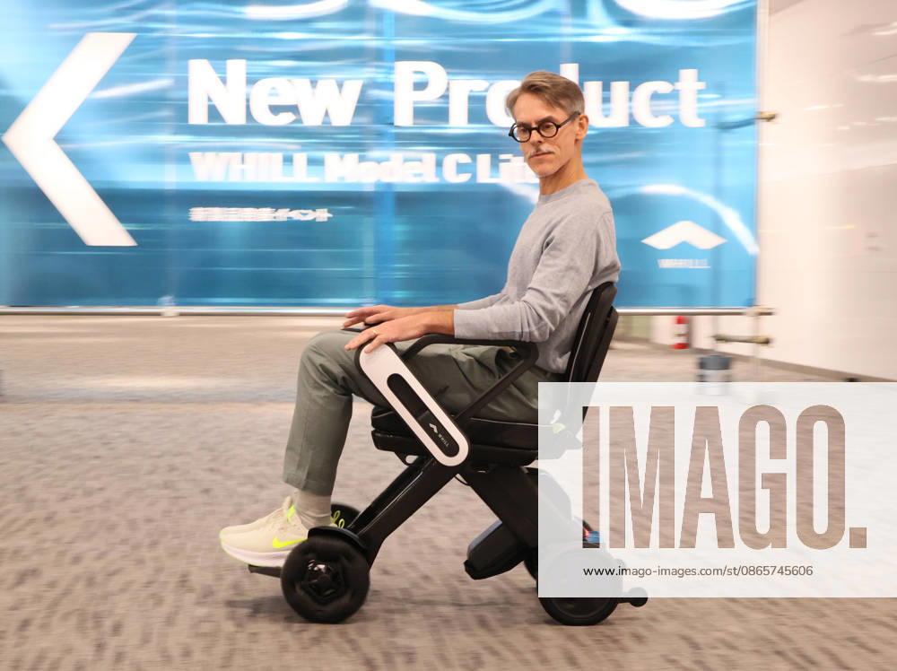 Tokyo, Japan - Japanese personal mobility company Whill unveils the new lighweight folding electric wheelchair Whill Model C Lite in Tokyo on Thursday, September 3, 2026. The new mobility weighing 18.6kg body with carbon fiver reinforced plastics parts has omni-directional wheels for front wheels and high performance battery to drive 38.5km of distance. (photo by Yoshio Tsunoda AFLO) aflo_344739881