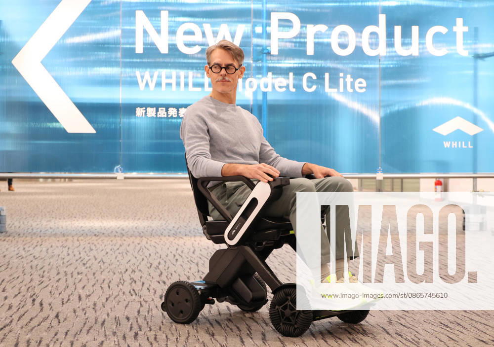 Tokyo, Japan - Japanese personal mobility company Whill unveils the new lighweight folding electric wheelchair Whill Model C Lite in Tokyo on Thursday, September 3, 2026. The new mobility weighing 18.6kg body with carbon fiver reinforced plastics parts has omni-directional wheels for front wheels and high performance battery to drive 38.5km of distance. (photo by Yoshio Tsunoda AFLO) aflo_344739882