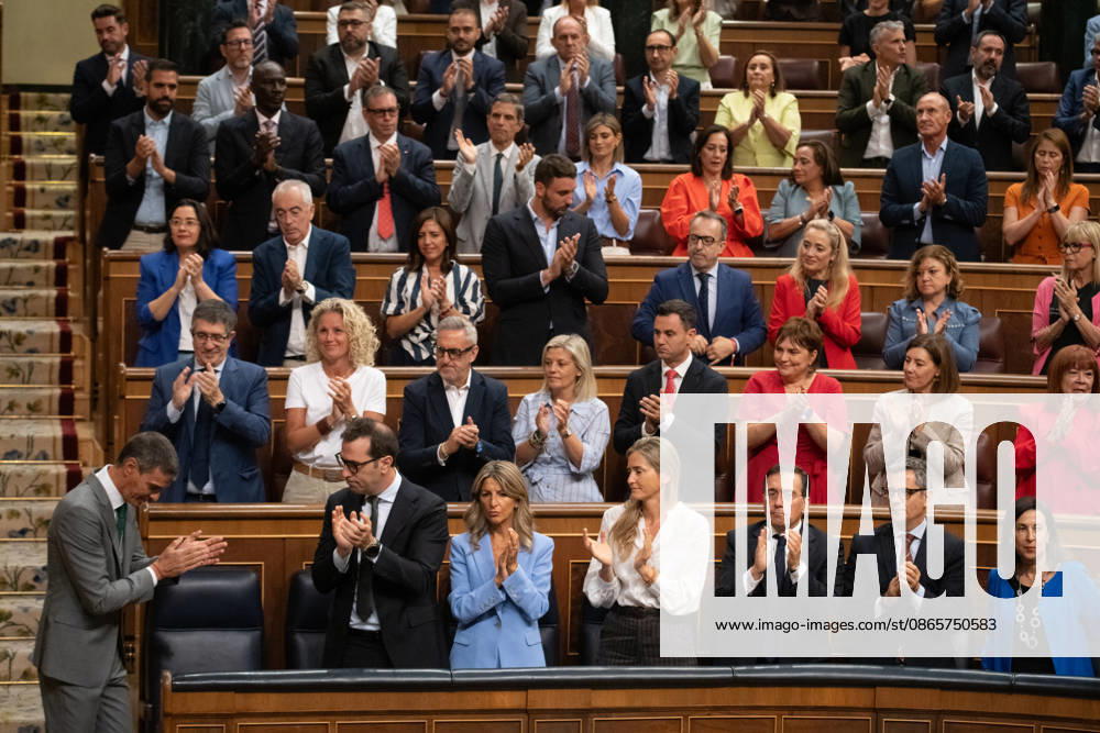 Sánchez Appears Before Congress to Report on the Government’s Response to the Migration Crisis in Ceuta PSOE President Pedro Sánchez is applauded by the PSOE caucus after his remarks during a plenary session in the Congress of Deputies on September 3, 2026, in Madrid, Spain. Sánchez is appearing this Thursday before the full Congress to report on the government’s handling of the events that have taken place in Ceuta since July 30 and on the current situation in the autonomous city. SEPTEMBER 3, 2026 Fernando Sá Madrid, Madrid, Spain