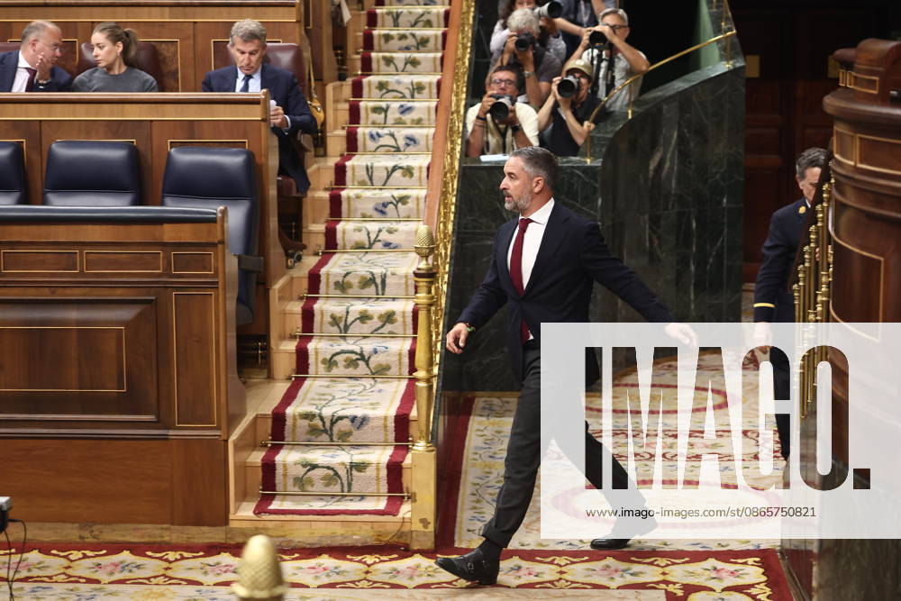 Sánchez Appears Before Congress to Report on the Government’s Response to the Migration Crisis in Ceuta Vox President Santiago Abascal, following his remarks during a plenary session in the Congress of Deputies on September 3, 2026, in Madrid, Spain. Sánchez is appearing before the full Congress this Thursday to report on the government’s handling of the events that have taken place in Ceuta since July 30 and on the current situation in the autonomous city. SEPTEMBER 3, 2026 Madrid, Spain