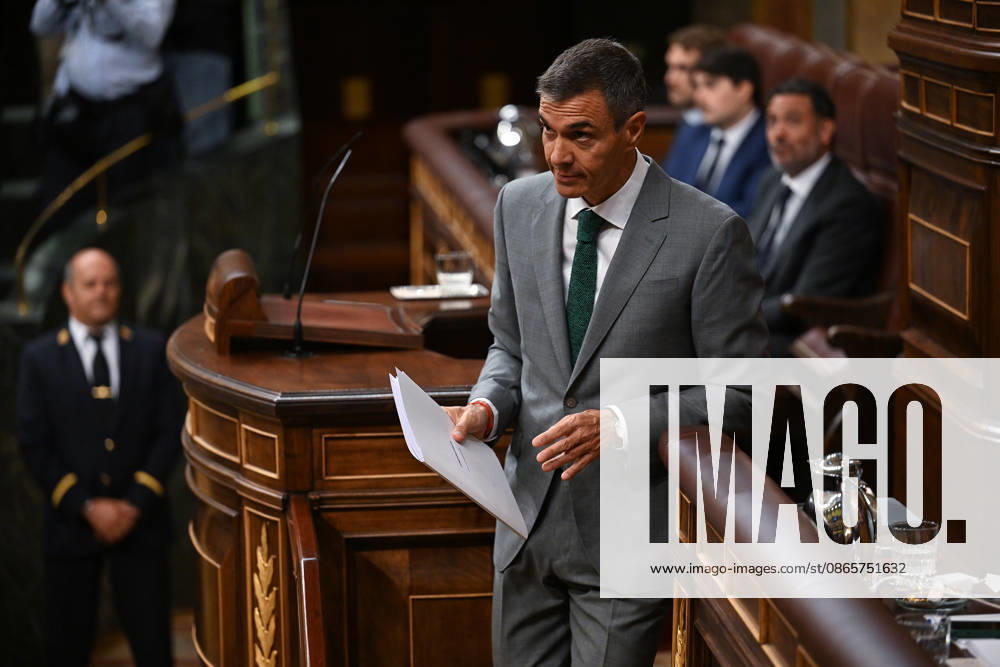 Irregular migration crisis debated in Spain s parliament MADRID, SPAIN - SEPTEMBER 03: Spanish Prime Minister Pedro Sanchez delivers a speech during a session at the Spanish Parliament in Madrid, Spain on September 03, 2026, regarding the political and social crisis following the arrival of nearly 70,000 irregular migrants from Morocco to Spain s North African enclave of Ceuta on July 30-31. The session addresses the political and social crisis that followed the arrivals. Burak Akbulut Anadolu Madrid Spain. Editorial use only. Please get in touch for any other usage.