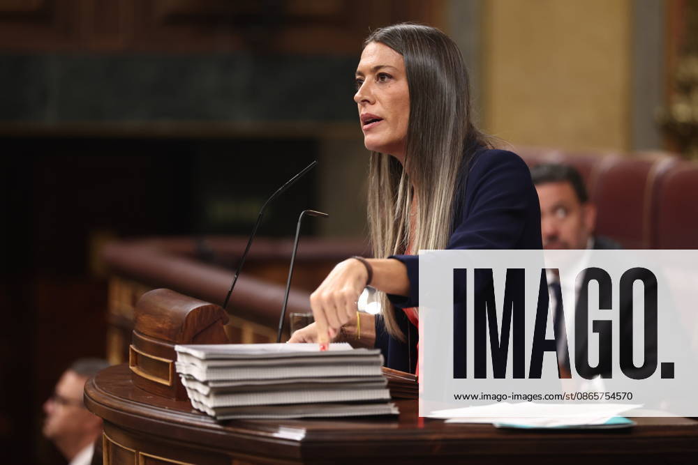 Sánchez Appears Before Congress to Report on the Government’s Response to the Migration Crisis in Ceuta Junts’ spokesperson in Congress, Miriam Nogueras, speaks during a plenary session of the Congress of Deputies on September 3, 2026, in Madrid, Spain. Sánchez is appearing this Thursday before the full Congress to report on the government’s handling of the events that have taken place in Ceuta since July 30 and on the current situation in the autonomous city. SEPTEMBER 3, 2026 Madrid, Spain