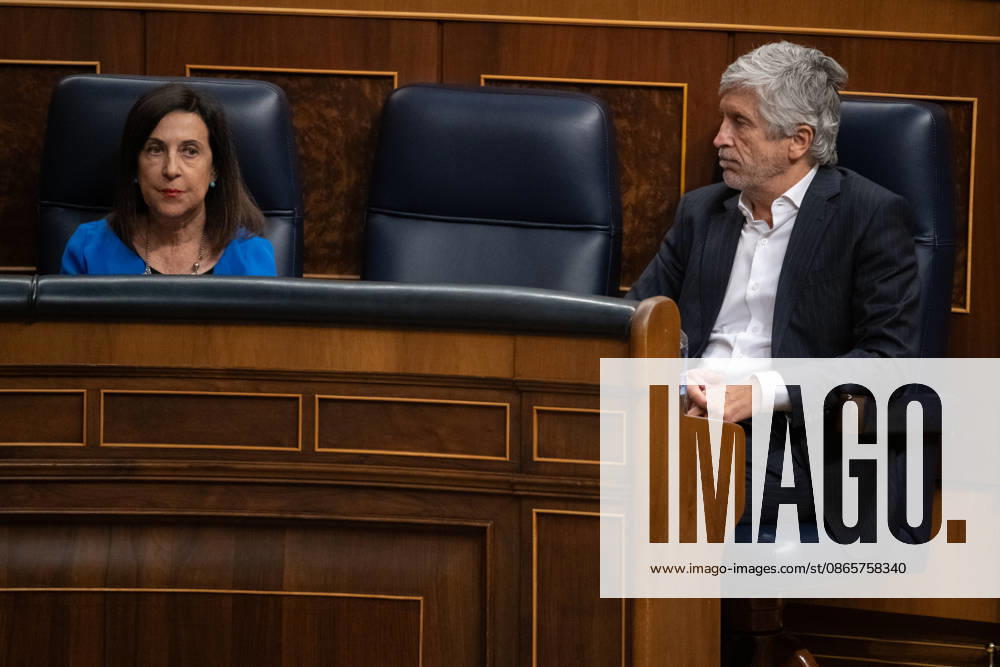 Sánchez Appears Before Congress to Report on the Government’s Response to the Migration Crisis in Ceuta Defense Minister Margarita Robles and Interior Minister Fernando Grande Marlaska during a plenary session in the Congress of Deputies on September 3, 2026, in Madrid, Spain. Sánchez is appearing before the full Congress this Thursday to report on the government’s response to the events that have taken place in Ceuta since July 30 and on the current situation in the autonomous city. SEPTEMBER 3, 2026 Fernando Sá Madrid, Madrid, Spain