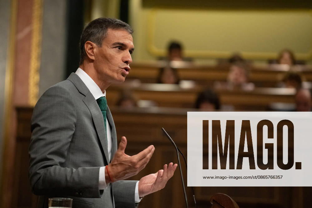 Sánchez Appears Before Congress to Report on the Government’s Response to the Migration Crisis in Ceuta Prime Minister Pedro Sánchez speaks during a plenary session of the Congress of Deputies on September 3, 2026, in Madrid, Spain Sánchez is appearing this Thursday before the full Congress to report on the government’s handling of the events that have taken place in Ceuta since July 30 and on the current situation in the autonomous city SEPTEMBER 3, 2026 Fernando Sá Madrid, Madrid, Spain