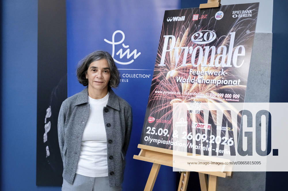 Eva Maria Encina at the press conference marking the 20th anniversary of the Pyronale in the atrium of the Hotel Luc Berlin, September 3, 2026 Foto:xGeisler-Fotopress Elmenthalerx geislerfp_pk_pyronale_4621