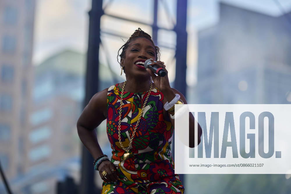 R&B singer Estelle performs during the Fifth Charm City Live in Baltimore, MD, Sept. 5, 2026. Conceived by Baltimore Mayor Brandon Scott, the annual festival highlights the city s growth, music and arts, and celebrates its unique history and culture. Baltimore USA - ZUMAg216 20260905_znp_g216_004