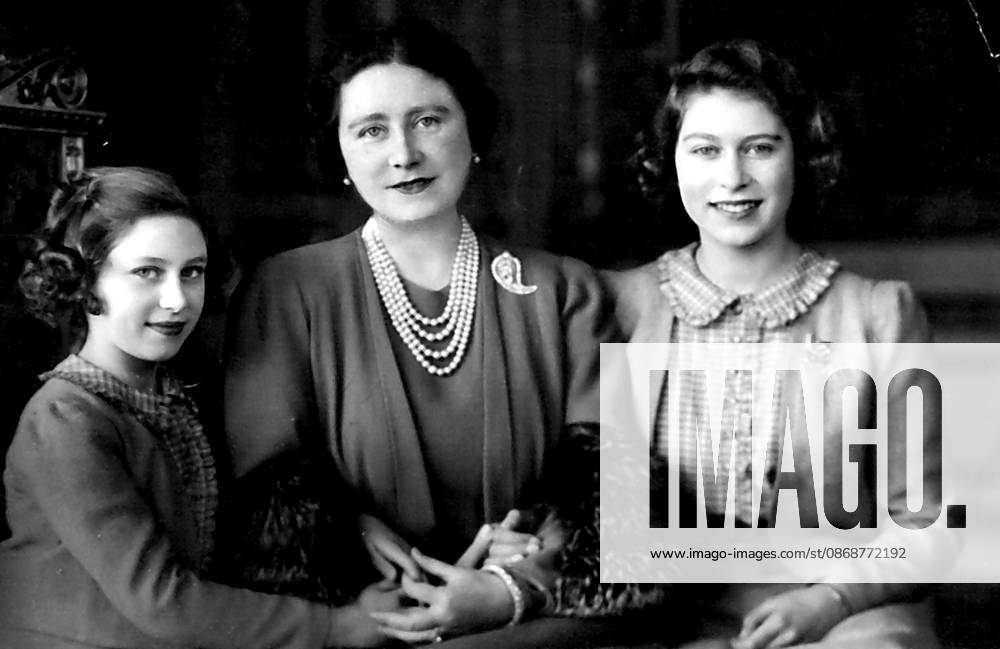 New Portrait -- Queen and Princesses Elizabeth and Margaret Rose. May 01, 1941. (Photo by Marcus Adams).