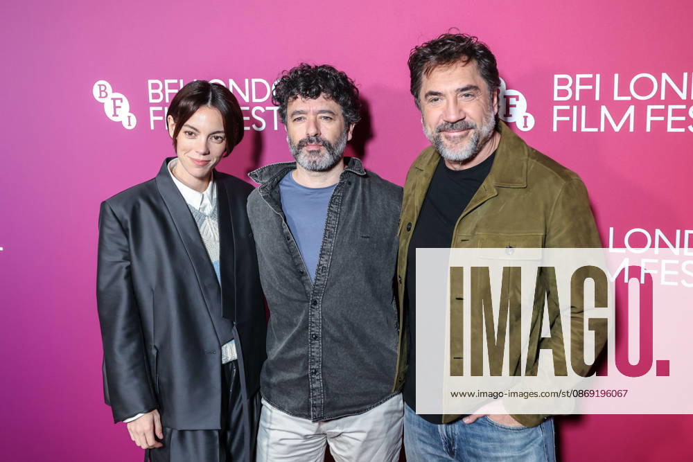 VICTORIA LUENGO (L),RODRIGO SOROGOYEN (C) and JAVIER BARDEM (R) attend the premiere of Ã¢â‚¬oeThe BelovedÃ¢â‚¬Â? during the 70th BFI London Film Festival at BFI IMAX in London. London United Kingdom - ZUMAa279 20261011_zsp_a279_032