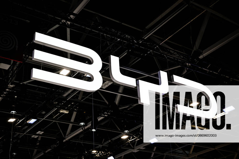 Paris Motor Show 2026 BYD automobile logo, Chinese automaker at the International Motor Show 2026 in Paris Porte de Versailles on October 15,2026. Photo by Tomas Stevens ABACAPRESS.COM Paris France