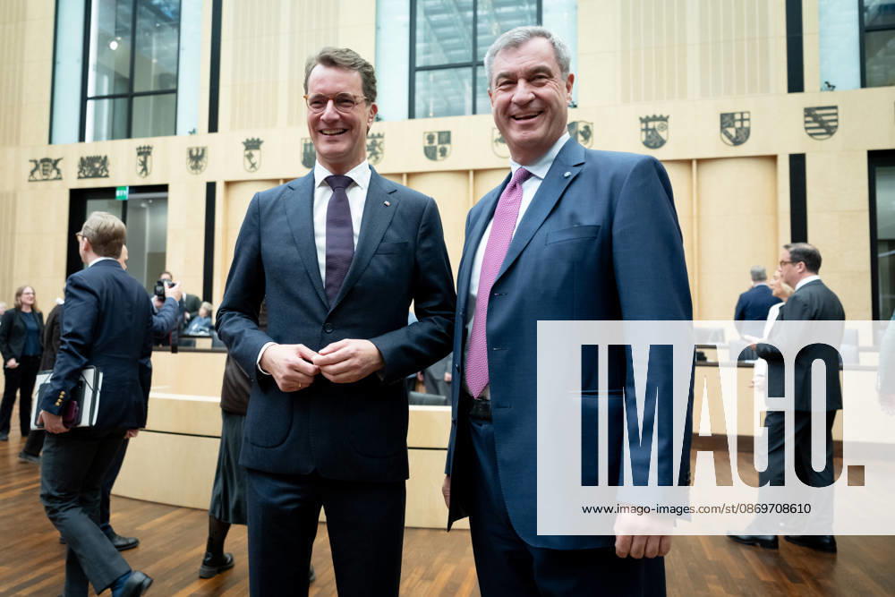 Meeting, Bundesrat, Markus Söder, Hendrik Wüst Meeting, Bundesrat, Berlin, Minister-President, Markus Söder, Hendrik Wüst Berlin Berlin GER