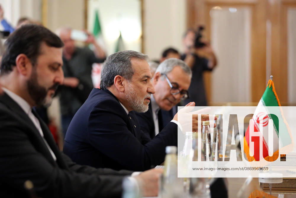 Russian Foreign Minister Sergey Lavrov holds official talks in Tehran TEHRAN, IRAN - OCTOBER 19: ( RESTRICTIONS: NO Access Israel Media Persian Language TV Stations Outside Iran Strictly No Access BBC Persian VOA Persian Manoto TV Iran International TV ) Iranian Foreign Minister Abbas Araghchi (C) meets with Russian Foreign Minister Sergey Lavrov (not seen), who arrived in Tehran for an official working visit, in Tehran, Iran, on October 19, 2026. Fatemeh Bahrami Anadolu Tehran Iran. Editorial use only. Please get in touch for any other usage.