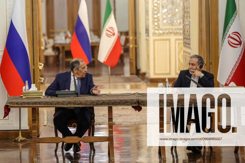 Russian Foreign Minister Sergey Lavrov meets Iranian counterpart Abbas Araghchi in Tehran TEHRAN, IRAN - OCTOBER 19: Russian Foreign Minister Sergey Lavrov and Iranian Foreign Minister Abbas Araghchi hold a joint press conference at the Ministry of Foreign Affairs building in Tehran, Iran, on October 19, 2026. Fatemeh Bahrami Anadolu Tehran Iran. Editorial use only. Please get in touch for any other usage.