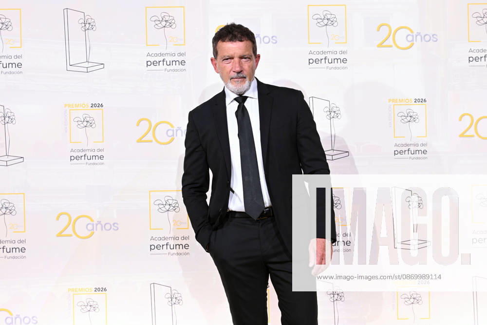 Photocall for the 20th Anniversary of the Academia del Perfume: Actor Antonio Banderas poses at the photocall for the 20th Anniversary of the Academia del Perfume at the Teatro Real on October 19, 2026, in Madrid, Spain. The Academia del Perfume presents the 2026 Awards. CELEBRITIES ACADEMIA DEL PERFUME PHOTOCALL José Madrid Madrid Spain