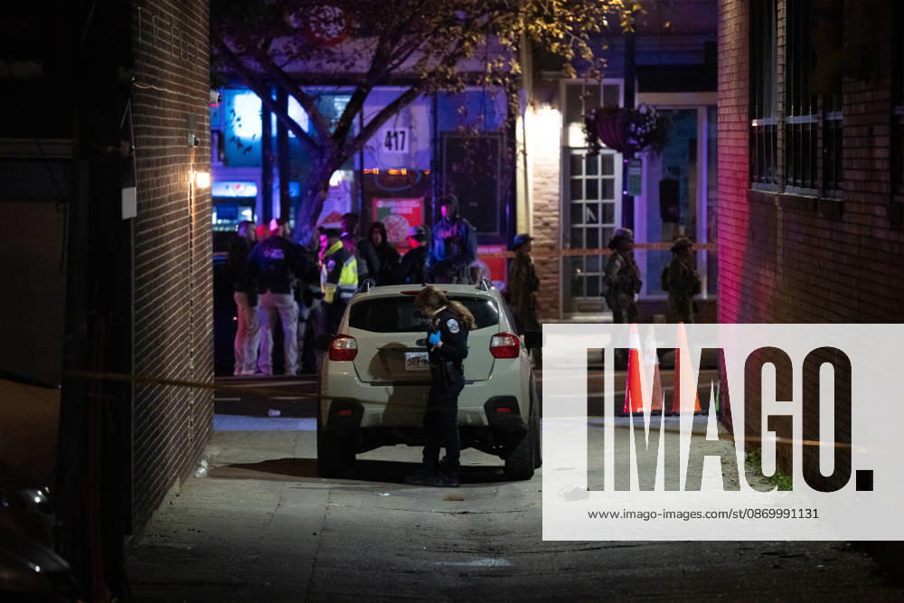 A National Guard soldier was shot in the Eastern Market neighborhood of Washington, D.C. in the early hours of October 19, 2026. The guardsman tried to break up a fight but was shot by one of the participants, before the suspect was shot by other National Guard soldiers. Both the Guardsman and the suspect were taken to the hospital with non-life threatening injuries. Washington United States - ZUMAl312 20261019_znp_l312_048