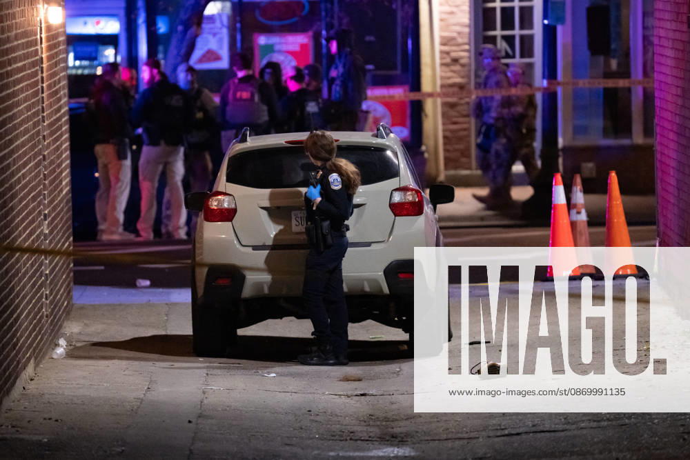 A National Guard soldier was shot in the Eastern Market neighborhood of Washington, D.C. in the early hours of October 19, 2026. The guardsman tried to break up a fight but was shot by one of the participants, before the suspect was shot by other National Guard soldiers. Both the Guardsman and the suspect were taken to the hospital with non-life threatening injuries. Washington United States - ZUMAl312 20261019_znp_l312_049